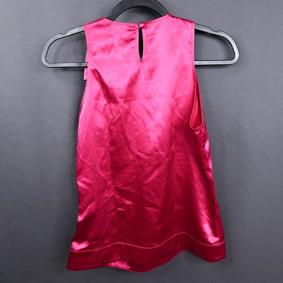 Womens Top 38 US 6 Pink Satin Retro Glam Draped Bow Loud Luxury Statement Y2K - Picture 4 of 11